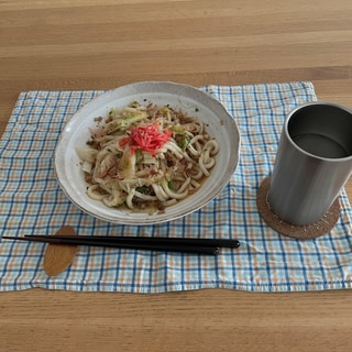 お昼にどうぞ！白菜とネギのレンチンうどん！